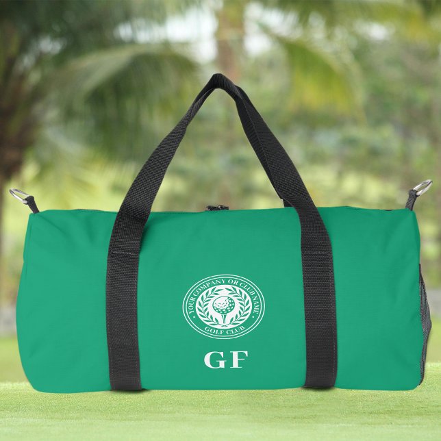 Bolso De Deporte Pequeño Nombre personalizado de monograma clásico verde (Subido por el creador)