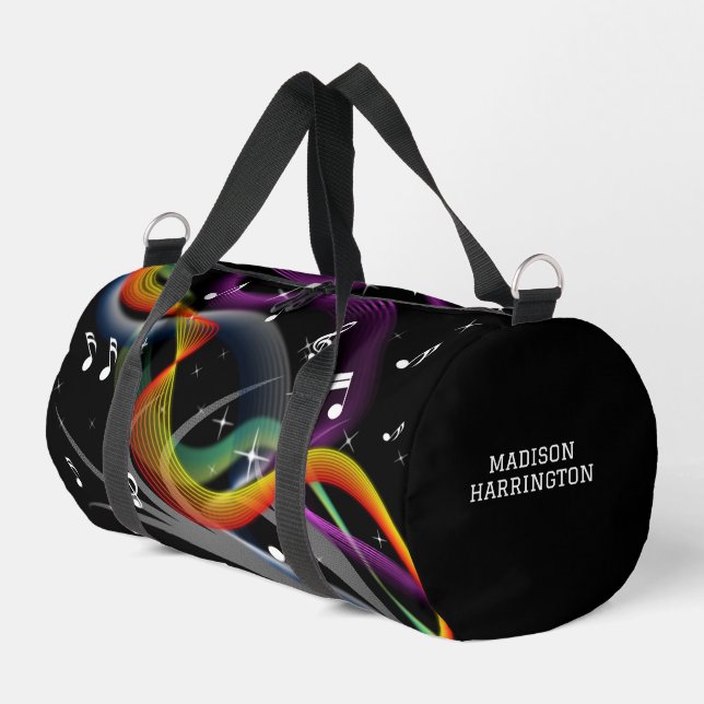 Bolso De Deporte Pequeño Nombre personalizado del Ilustracion de música (Esquina izquierda)
