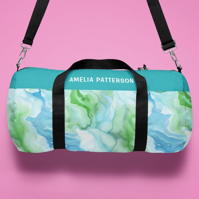Bolso De Deporte Pequeño Nombre personalizado del patrón de mármol líquido  (Subido por el creador)