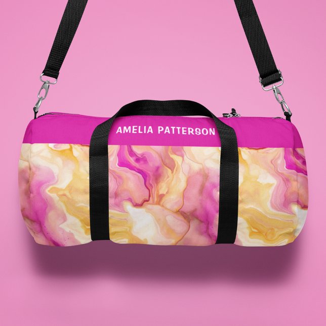 Bolso De Deporte Pequeño Nombre personalizado del patrón de mármol líquido  (Subido por el creador)