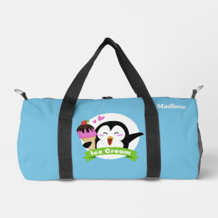 Bolso De Deporte Pequeño Nombre personalizado Ice Cream Penguin