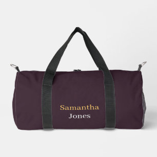Bolso De Deporte Pequeño Nombre personalizado minimalista moderno burdeos