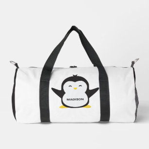 Bolso De Deporte Pequeño Nombre personalizado pingüino lindo