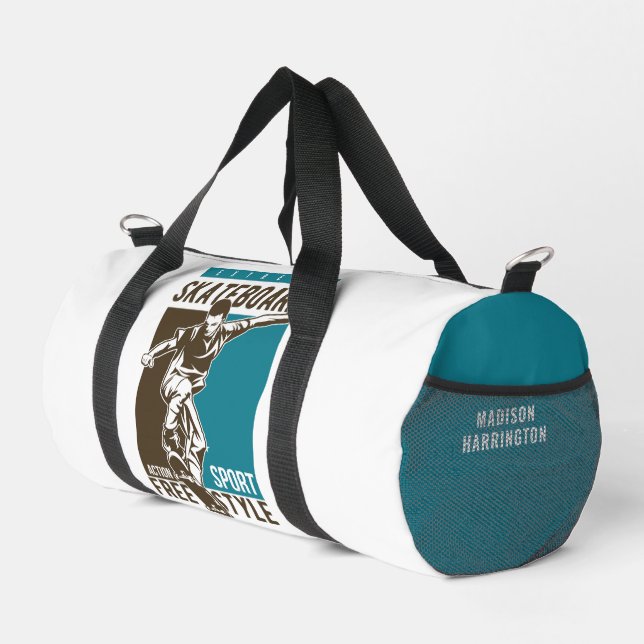 Bolso De Deporte Pequeño Nombre personalizado Skateboarding (Esquina derecha)