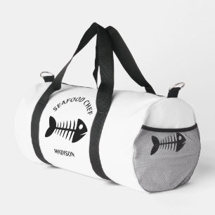 Bolso De Deporte Pequeño Nombre personalizado y pescado de texto