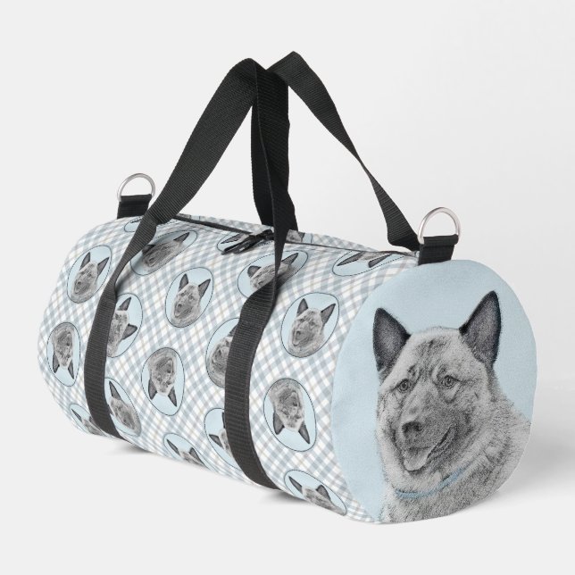 Bolso De Deporte Pequeño Noruego Elkhound Pintando Arte Perro Original (Esquina izquierda)