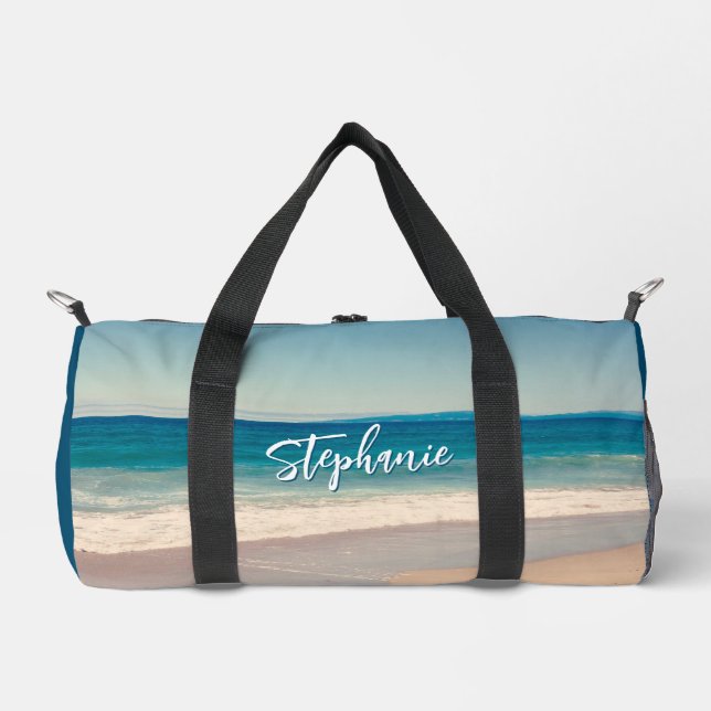 Bolso De Deporte Pequeño Océano fotográfico de playa personalizado (Anverso)