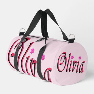 Bolso De Deporte Pequeño "Olivia" Rojo y Rosa Nombre Olivia,