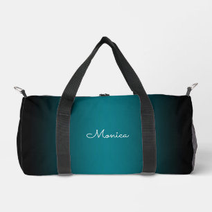 Bolso De Deporte Pequeño Ombre Verde Teal Borde Negro