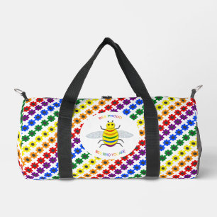 Bolso De Deporte Pequeño Orgulloso arcoíris y flores de la comunidad LGBT