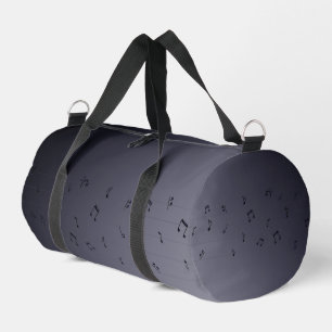 Bolso De Deporte Pequeño Oscuro Ombre Musical Notes Gray