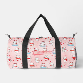 Bolso De Deporte Pequeño Oso Polar de Navidad Adorable 