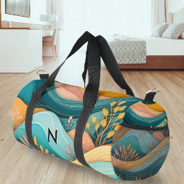 Bolso De Deporte Pequeño Paisaje Retro Groovy Elegante Monogramado