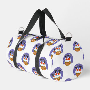 Bolso De Deporte Pequeño Papá Noel en chimenea, nieve, Navidad, Año Nuevo