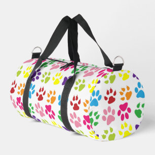 Bolso De Deporte Pequeño Pasta de colores, patas de perro, patas de gato