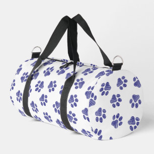 Bolso De Deporte Pequeño Pasta de perro, patas de perro, patas azules de la