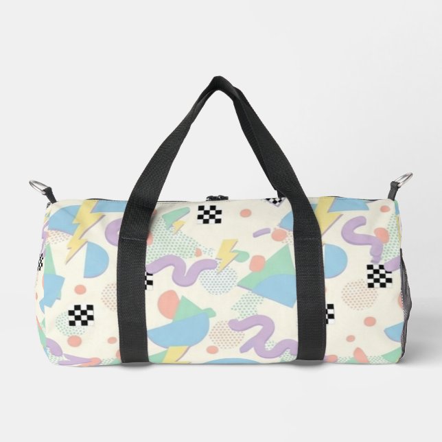 Bolso De Deporte Pequeño Pastel Abstract Shapes Pattern Design (Anverso)