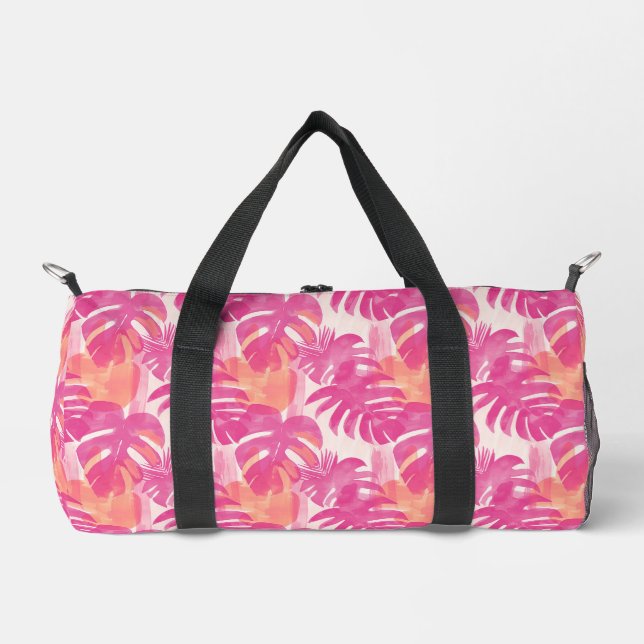 Bolso De Deporte Pequeño Patrón abstracto simple con hojas de monstera, f (Anverso)