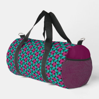 Bolso De Deporte Pequeño Patrón Aqua Pink Modern Weave