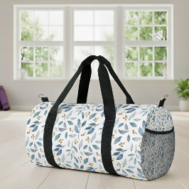 Bolso De Deporte Pequeño Patrón botánico de acuarela azul