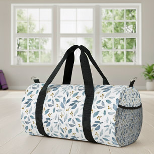 Bolso De Deporte Pequeño Patrón botánico de acuarela azul
