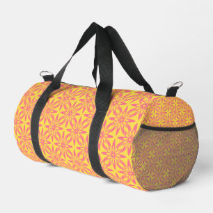 Bolso De Deporte Pequeño Patrón continuo de flores amarillas rosadas