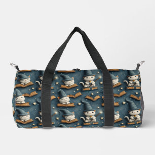 Bolso De Deporte Pequeño Patrón de adorable gato mago con libros y estrella