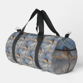 Bolso De Deporte Pequeño Patrón de animales de ave azul invernal personaliz