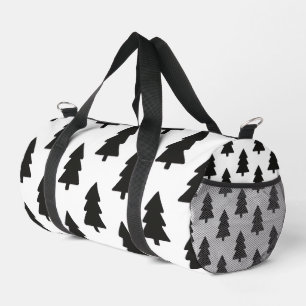 Bolso De Deporte Pequeño Patrón de árbol de Navidad con silueta negra en ne
