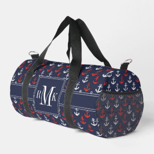 Bolso De Deporte Pequeño Patrón De Armada Azul Y Blanco Rojo