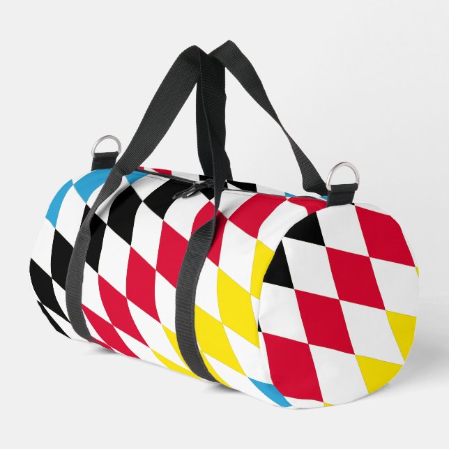 Bolso De Deporte Pequeño Patrón de bandera de diamante azul amarillo rojo n (Esquina izquierda)