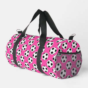 Bolso De Deporte Pequeño Patrón de bola de fútbol rosa