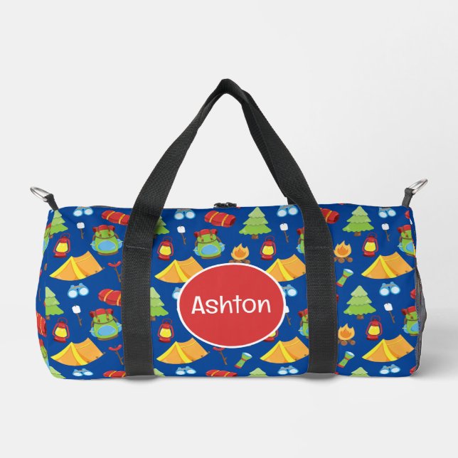Bolso De Deporte Pequeño Patrón de campamento de verano (Anverso)