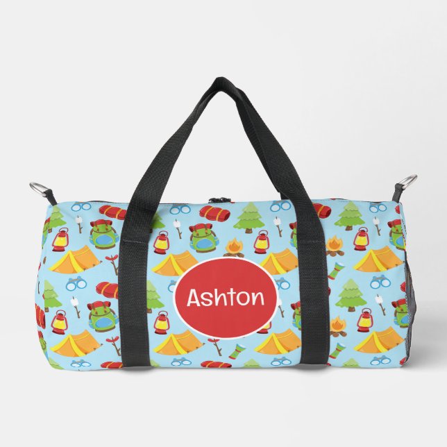 Bolso De Deporte Pequeño Patrón de campamento de verano (Anverso)