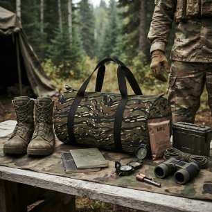 Bolso De Deporte Pequeño Patrón de camuflaje de rayas de tigre