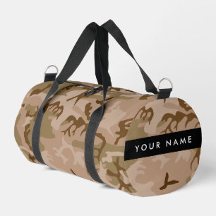Bolso De Deporte Pequeño Patrón de Camuflaje del Desierto, Tu nombre, Perso