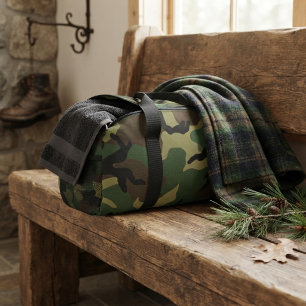 Bolso De Deporte Pequeño Patrón de camuflaje forestal militar