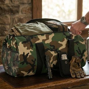 Bolso De Deporte Pequeño Patrón de camuflaje militar americano