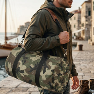 Bolso De Deporte Pequeño Patrón de camuflaje militar retro
