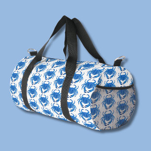 Bolso De Deporte Pequeño Patrón de cangrejo azul