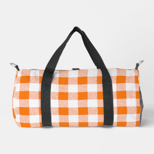 Bolso De Deporte Pequeño Patrón de comprobación de Gingham (Naranja)