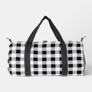 Bolso De Deporte Pequeño Patrón de comprobación de la placa blanca gris neg
