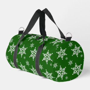 Bolso De Deporte Pequeño Patrón de copo de nieve, copos de nieve blancos, n