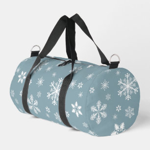 Bolso De Deporte Pequeño Patrón de copos de nieve, copos de nieve blancos, 