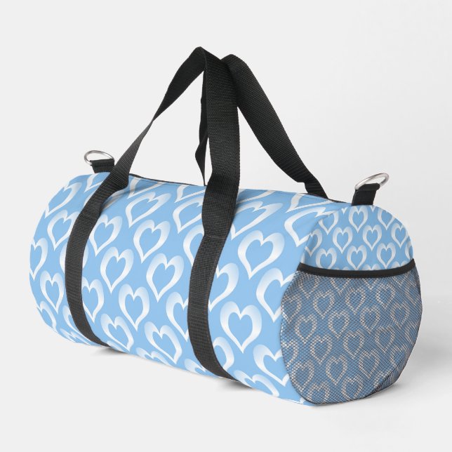 Bolso De Deporte Pequeño Patrón de Corazones Blancos Azules (Esquina derecha)