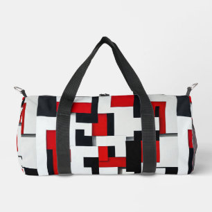 Bolso De Deporte Pequeño Patrón de cuadrados rojos y negros con fondo blanc