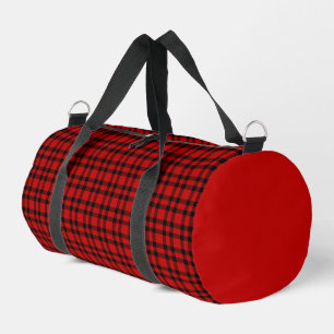 Bolso De Deporte Pequeño Patrón de Cuadro Escocés Rojo y Negro Pequeño