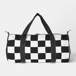 Bolso De Deporte Pequeño Patrón de cuadros clásico en blanco y negro