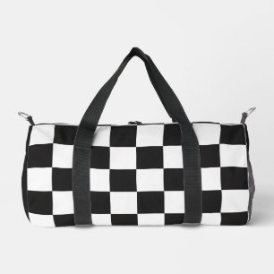 Bolso De Deporte Pequeño Patrón de cuadros clásico en blanco y negro