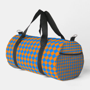 Bolso De Deporte Pequeño Patrón de diamante de cuadros azul naranja pequeño